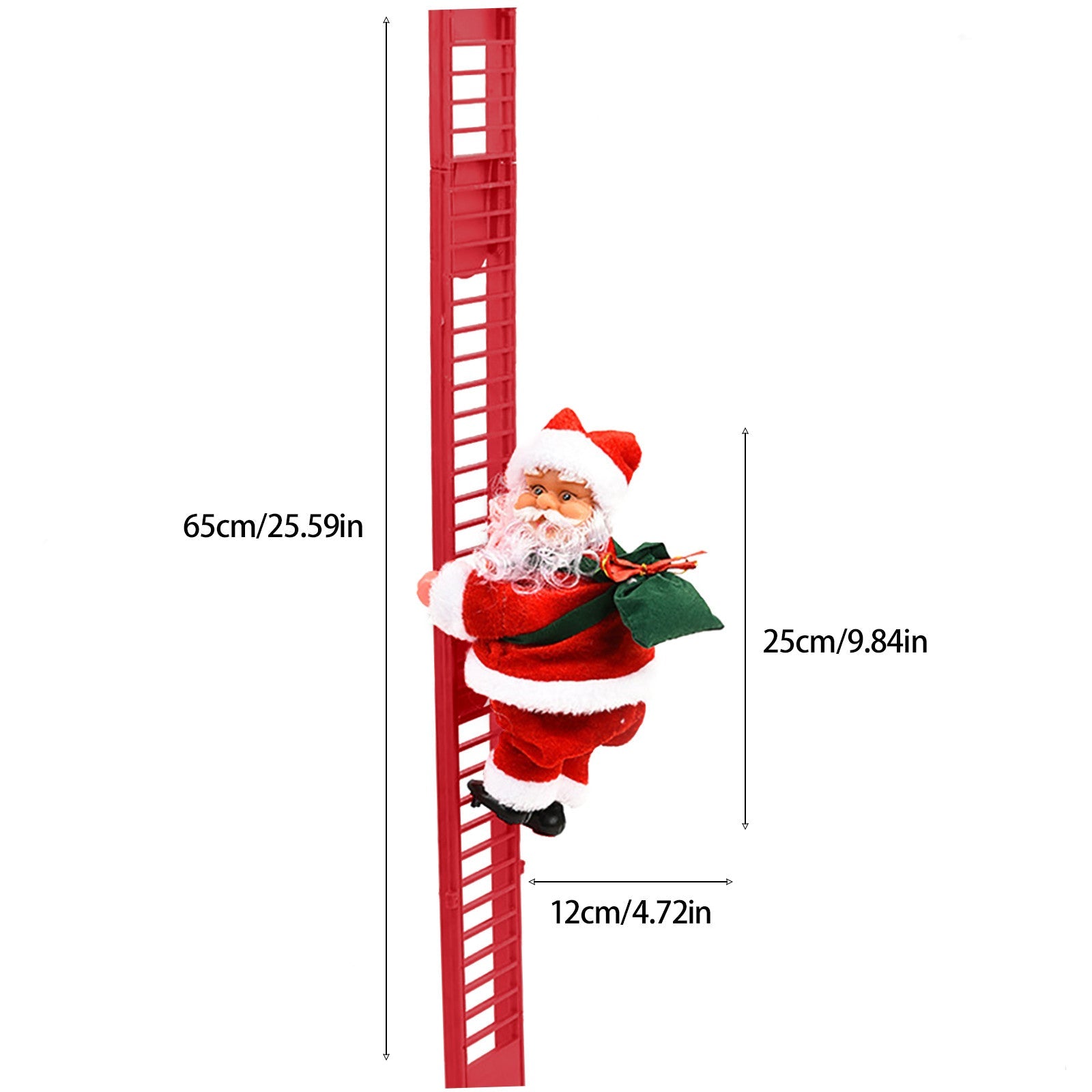 Electric Climbing Ladder Santa Claus with Music & LED Light